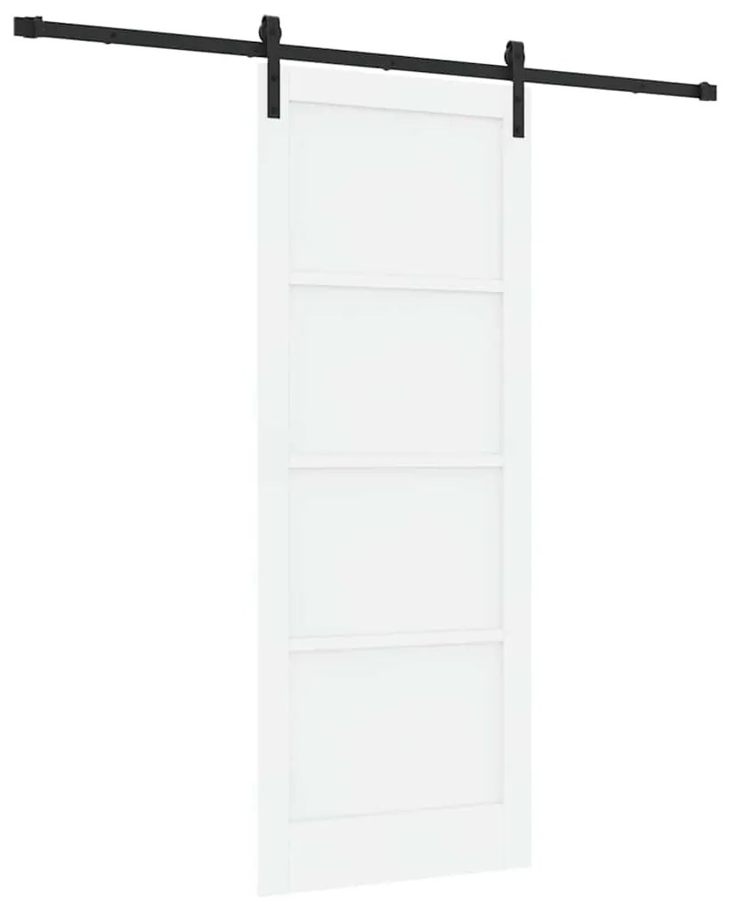 Porta Deslizante vidaXL com Conjunto de Ferragens Branca 83x211 cm Mad