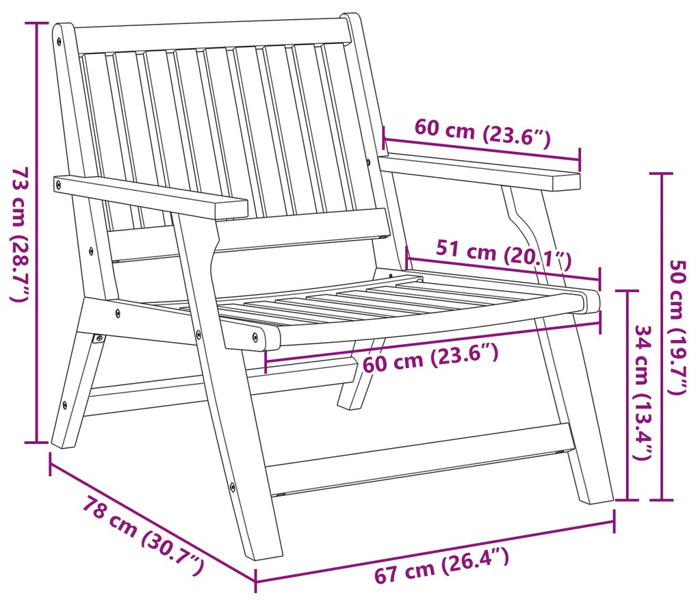 Cadeiras de Jardim com Mesa 3 pcs Madeira Sólida Acácia