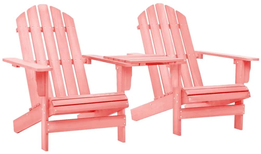 315897 vidaXL Cadeiras jardim Adirondack + mesa centro madeira abeto rosa