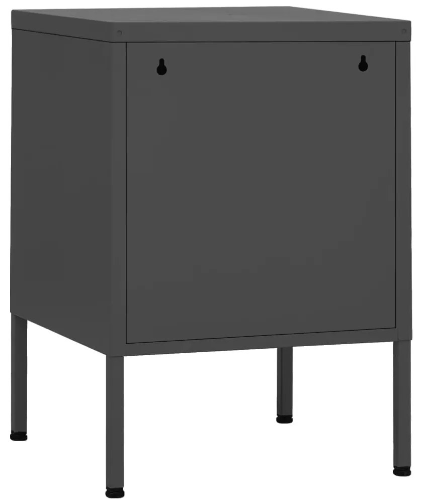 Mesa de cabeceira 35x35x51 cm aço antracite