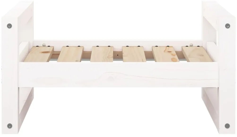 Cama para cães 55,5x45,5x28 cm madeira de pinho maciça branco