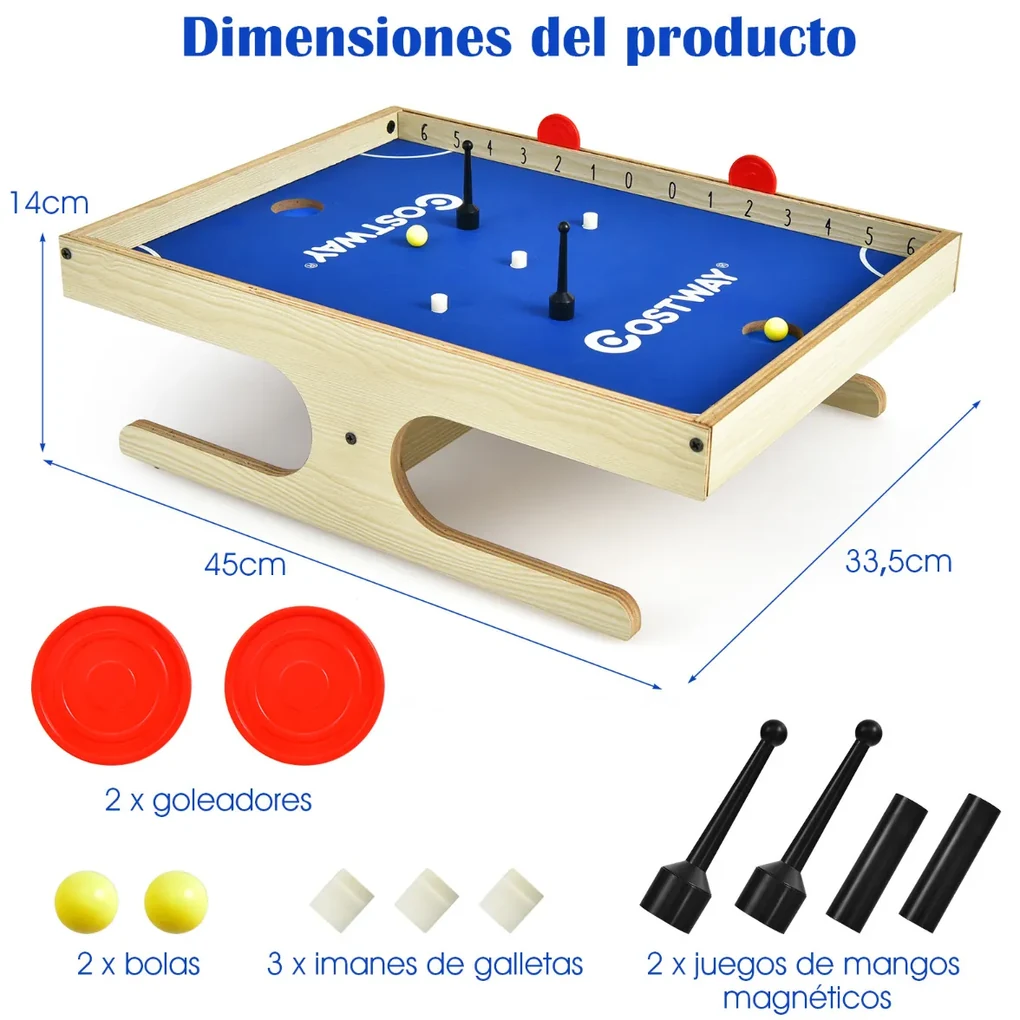 Mini Mesa de Futebol de Mesa Magnético Brinquedo de Mesa de Futebol de Mesa  em Madeira para Crianças Adultas com 2 Jogadores 2 Bolas 2 Quadros de  Pontuação