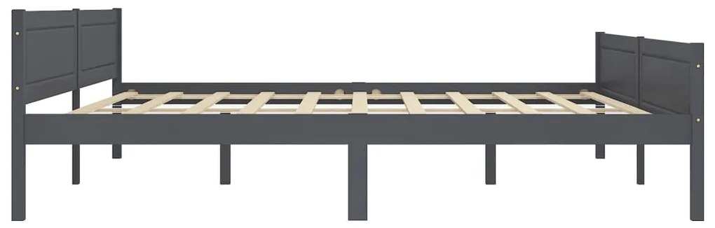 Estrutura de cama 200x200 cm madeira de pinho maciça cinzento