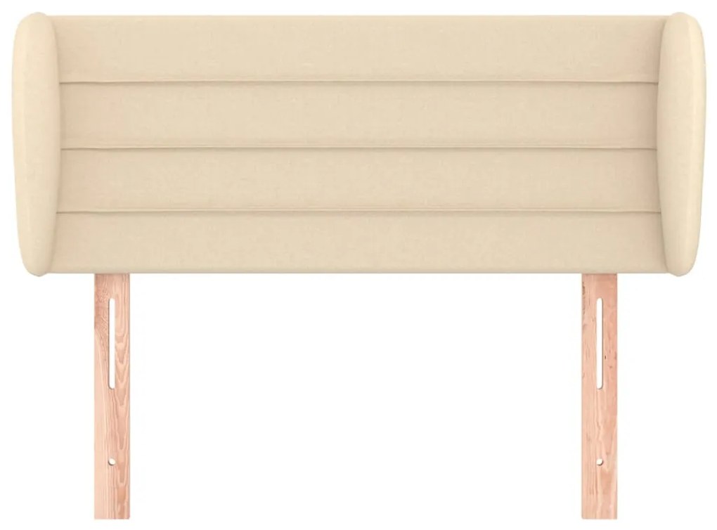 Cabeceira de cama c/ abas tecido 103x23x78/88 cm creme