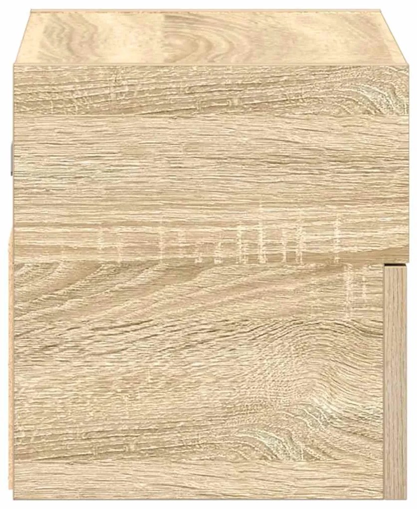 Mesas de cabeceira de parede 2 pcs 45x26x28,5cm carvalho sonoma