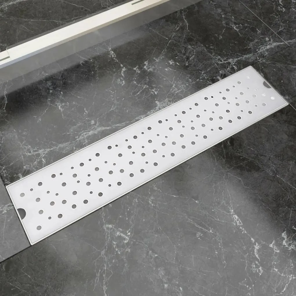 VidaXL Dreno de chuveiro linear bolhas 530x140 mm aço inoxidável
