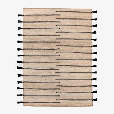 Alfombra Retangular Em Juta E Tecido Plamena 185 X 230 Cm - Sklum