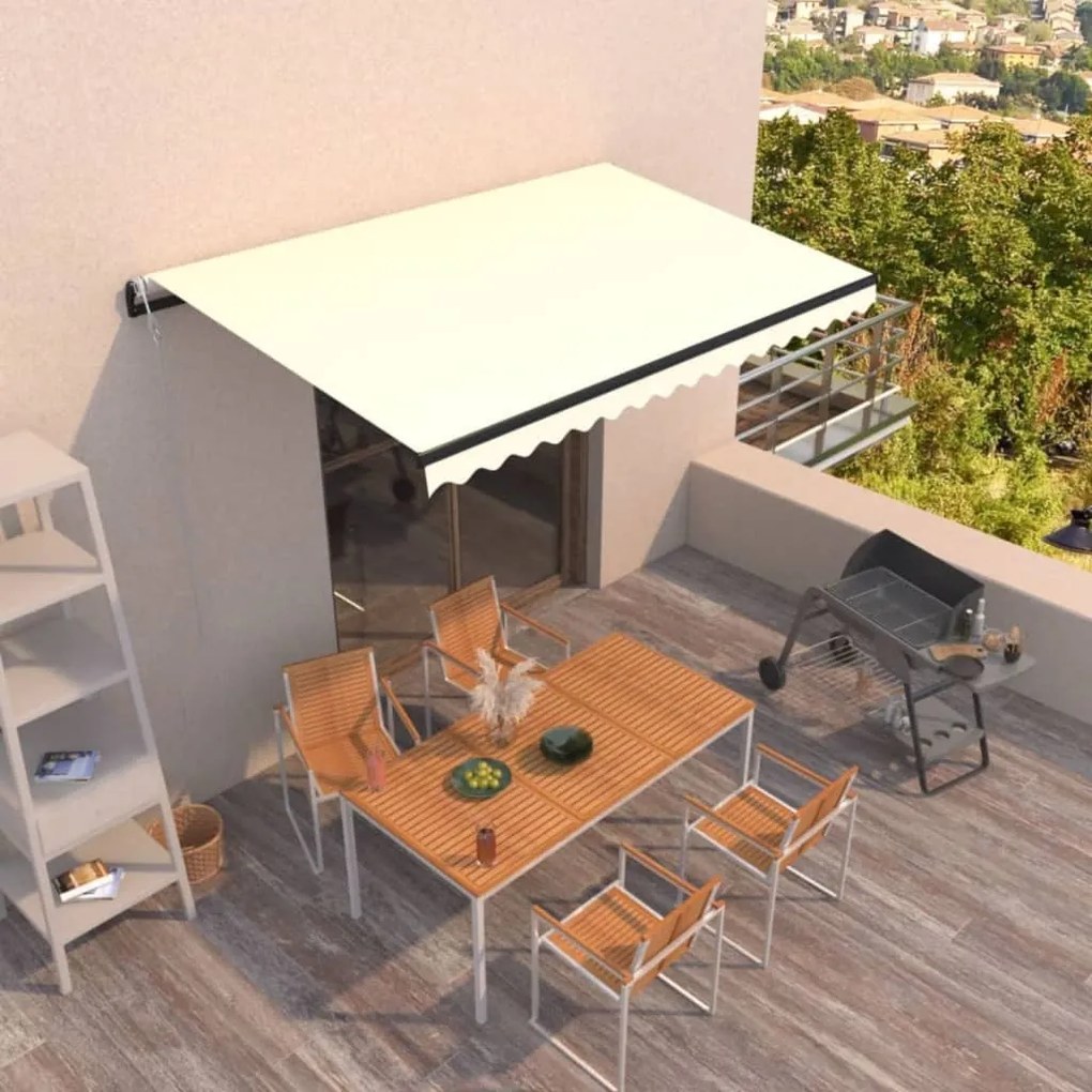 vidaXL Toldo retrátil automático 450x300 cm cor creme