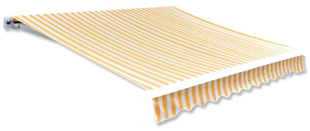 vidaXL Lona para toldo laranja e branco 500x300 cm