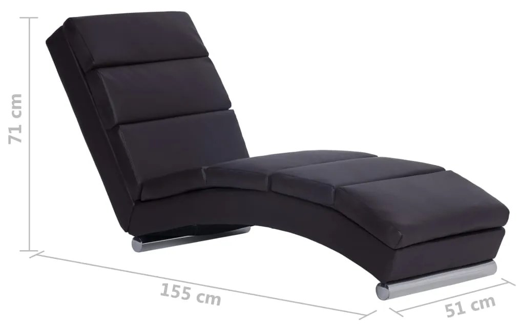 Chaise longue couro artificial castanho