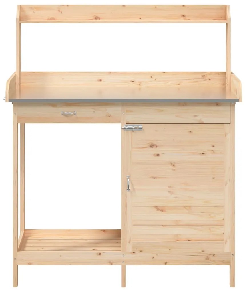 Mesa de cultivo c/ armário 110,5x45x124,5 cm abeto maciço