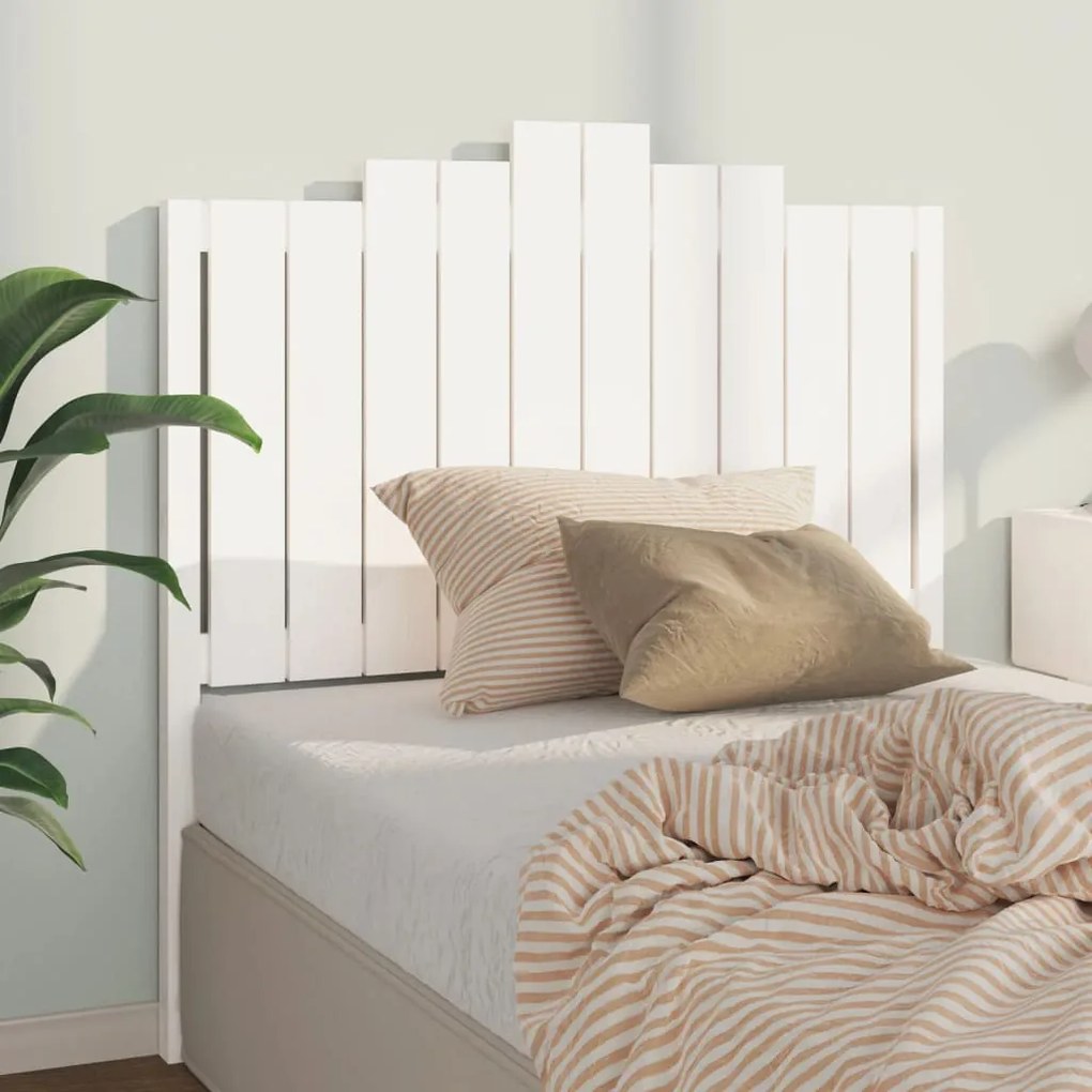 Cabeceira de cama 106x4x110 cm pinho maciço branco