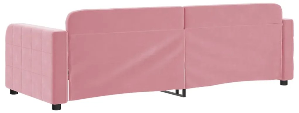 Sofá-cama 80x200 cm veludo rosa