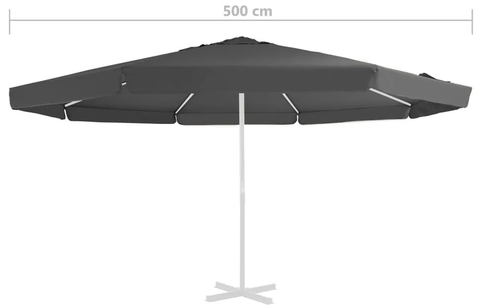 Tecido de substituição p/ guarda-sol exterior 515 cm antracite