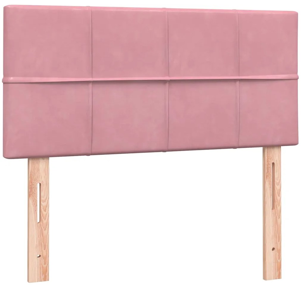 Cama com molas/colchão 100x220 cm veludo Rosa