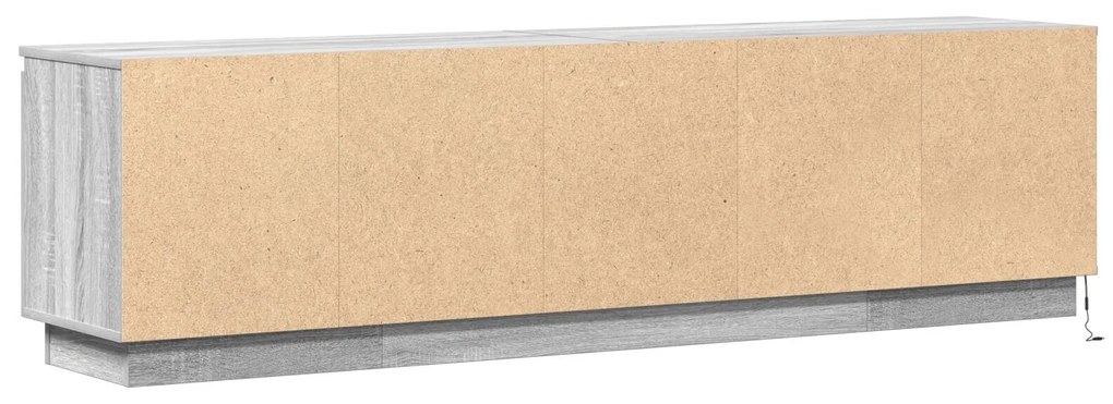 Armário de TV com LED Cinza Sonoma 180x38x49 cm Madeira Engenheirada