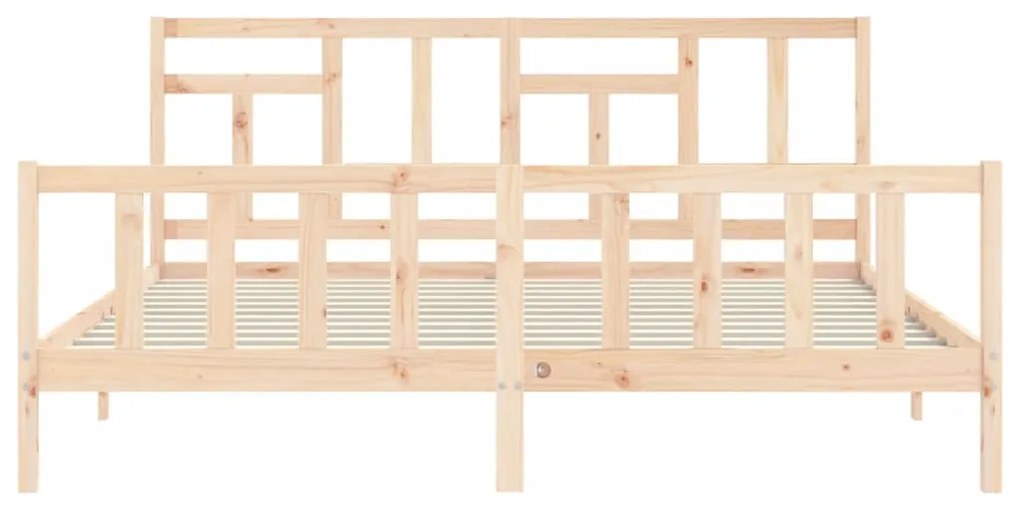 Cama sem colchão 200x200 cm madeira de pinho maciça