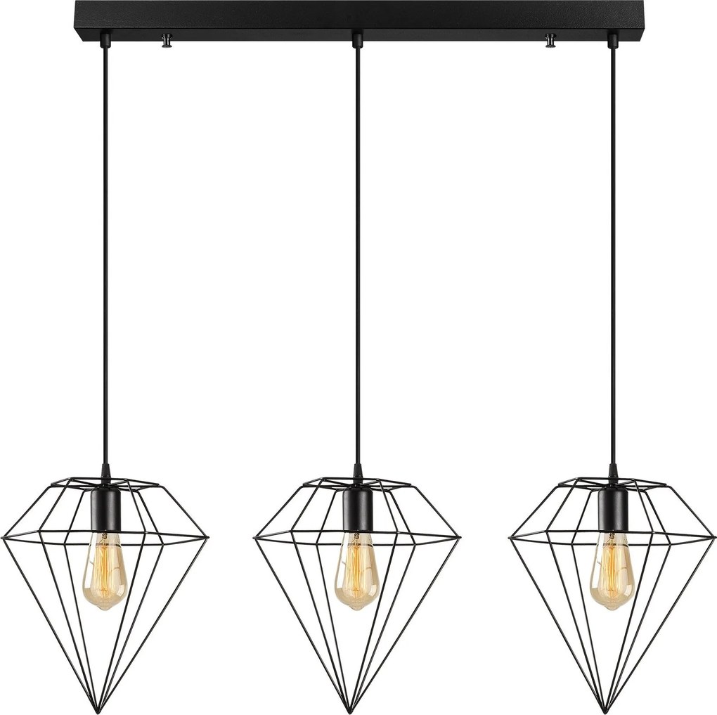 Candeeiro Elmas – Preto – 100 x 30 cm