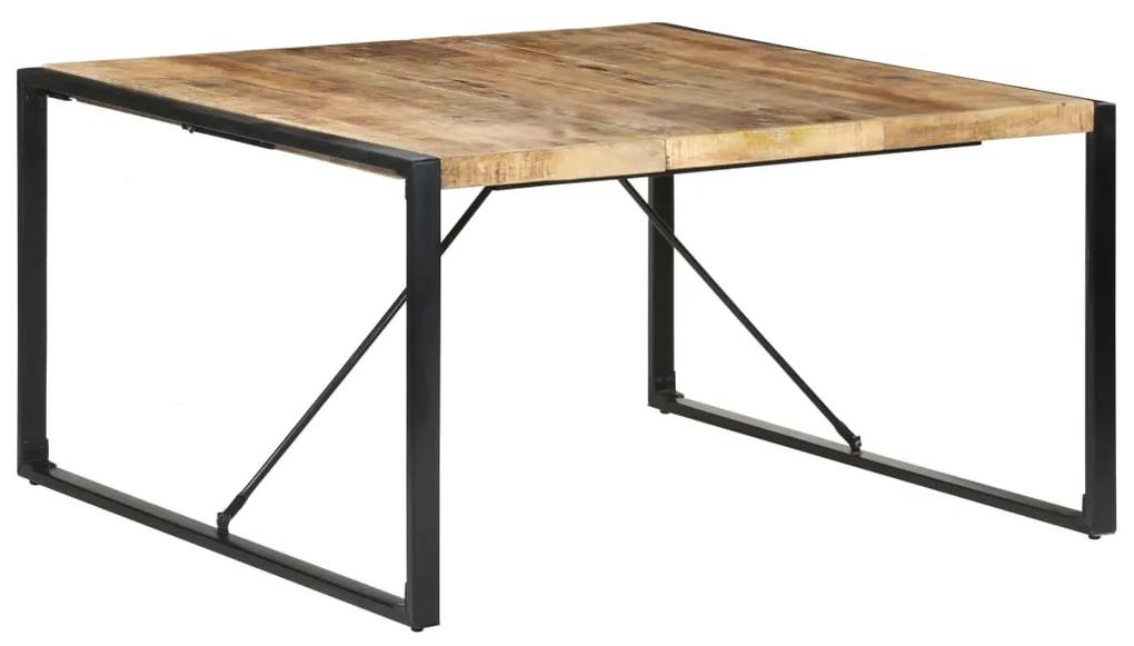 Mesa de jantar 140x140x75 cm madeira de mangueira áspera
