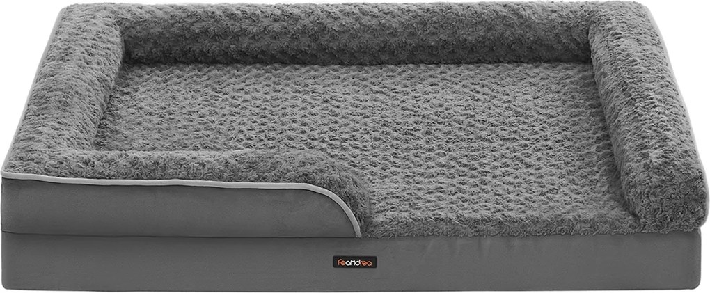 Cama ortopédica 122 x 89 x 18 cm para cães de grande porte Cinza ardósia