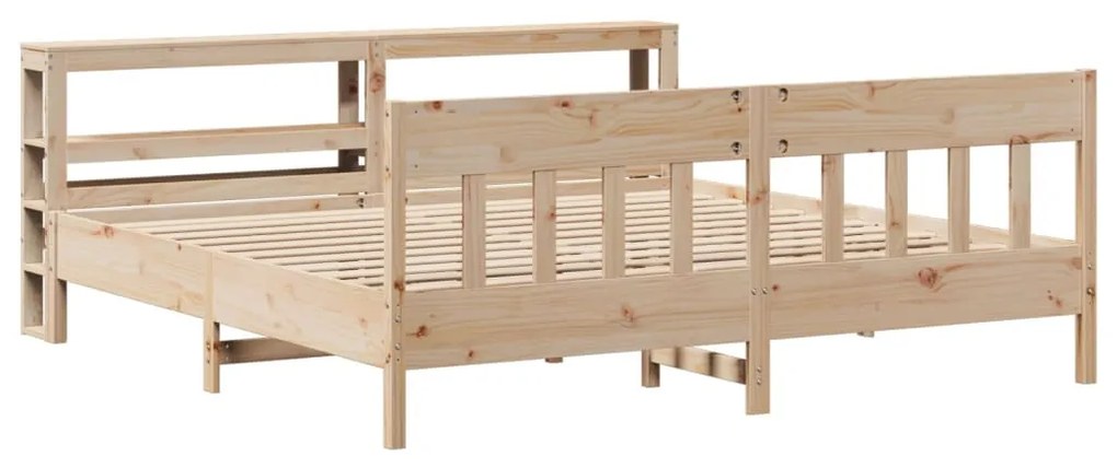 Cama sem colchão 200x200 cm madeira de pinho maciça