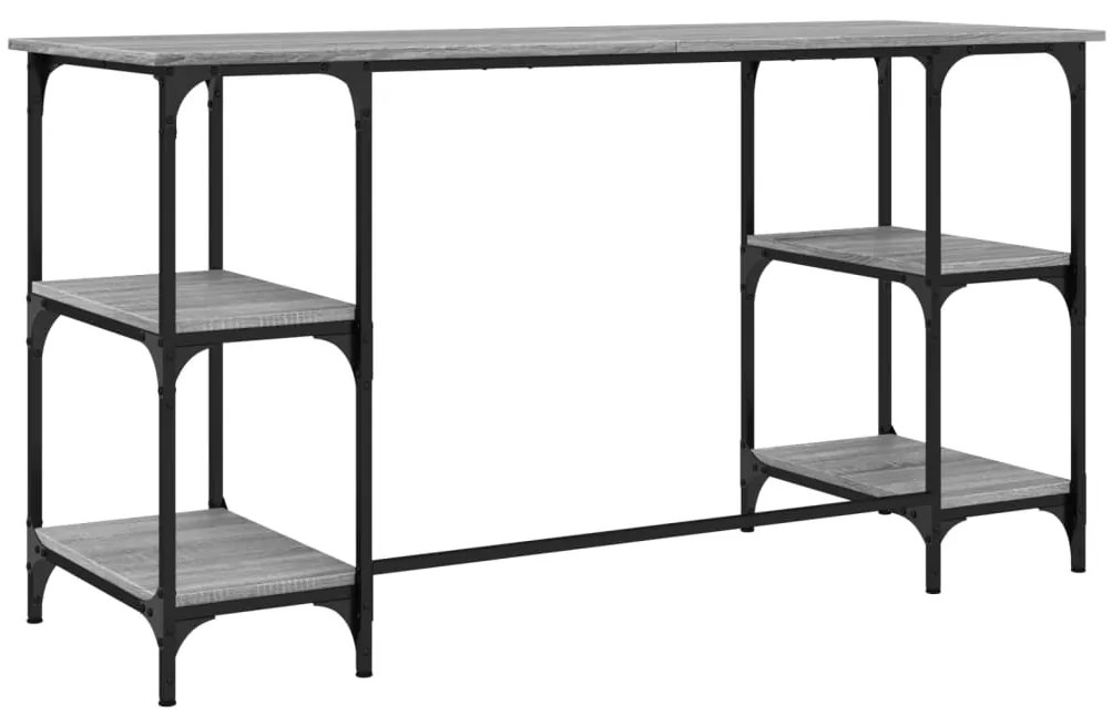 Secretária 140x50x75 cm metal/derivados de madeira cinza sonoma