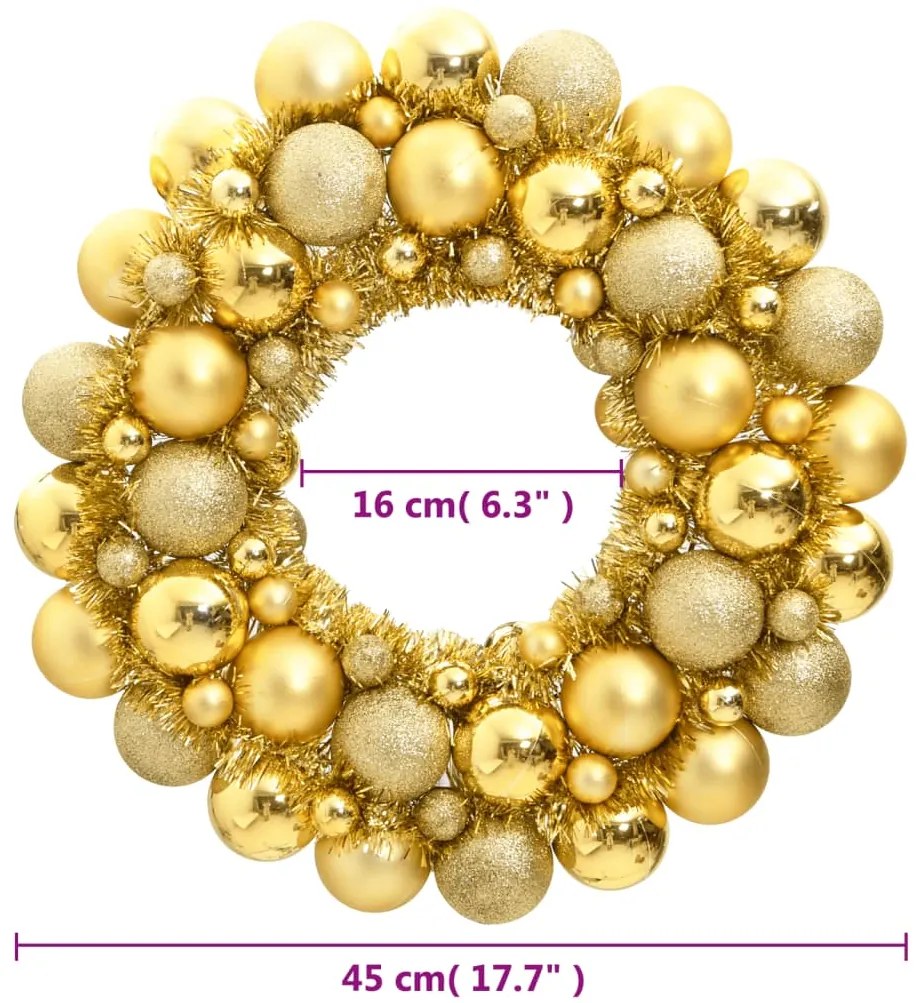 Guirlanda de Natal 45 cm poliestireno dourado