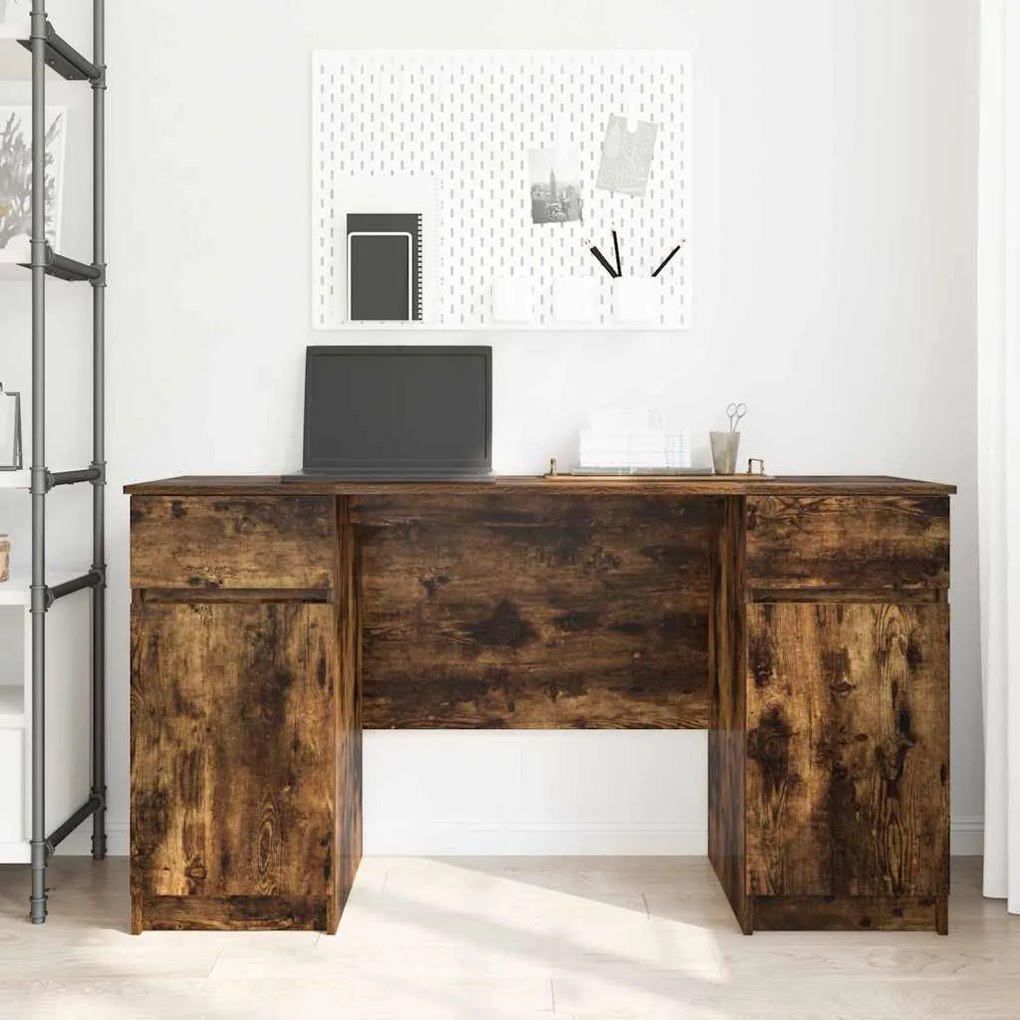 Mesa vidaXL Carvalho Defumado 140x49x76 cm Madeira de Engenharia