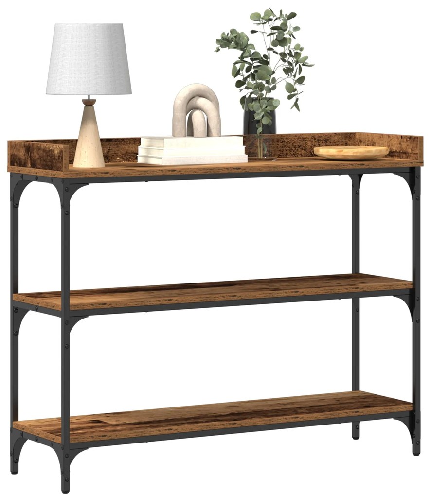 Mesa de Console vidaXL Madeira Velha 100x30x80 cm Madeira Ingenheirada