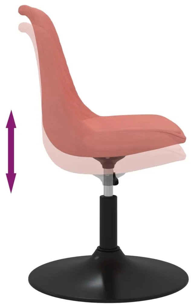Cadeiras de jantar giratórias 4 pcs veludo rosa