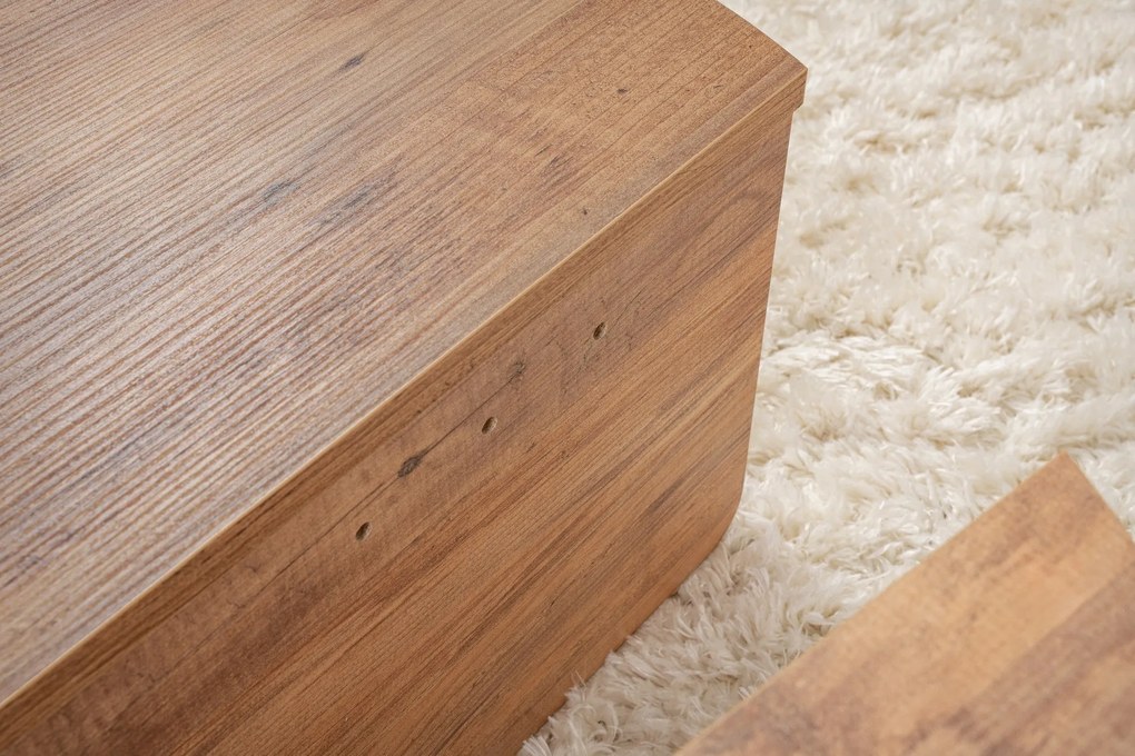 Mesa de Café Orion - Cor Pinho Atlântico - 90x30x60cm e 85x35x30cm