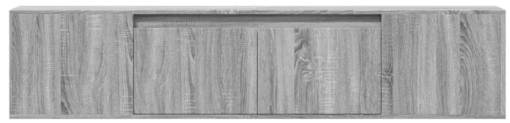 Móvel de parede p/ TV luzes LED 180x31x39,5 cm cinzento sonoma