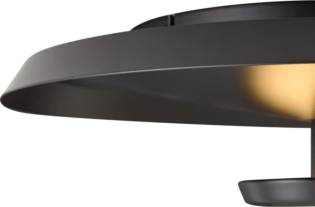 Plafon moderno preto mate com LED regulável em 3 níveis - Sombra
