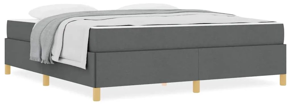 Cama Box Cinza Escuro e Branco e Cinza Escuro 180 x 200 cm