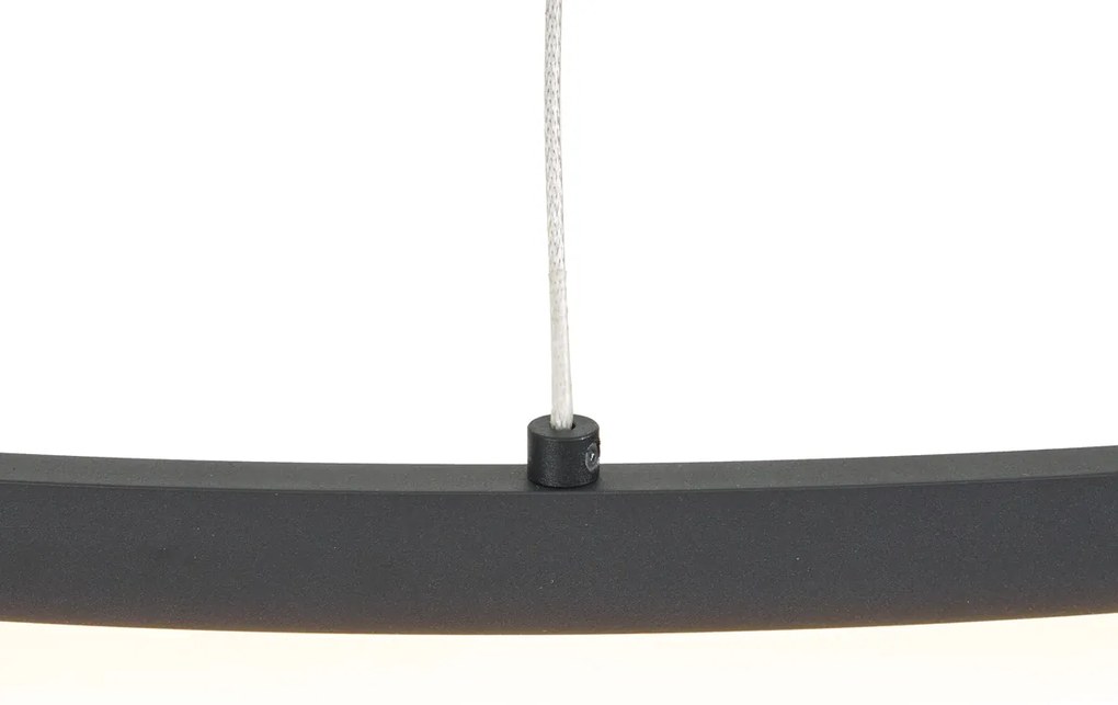 Candeeiro suspenso de design preto 120cm Incl. LED regulável em 3 níveis - Anello Design
