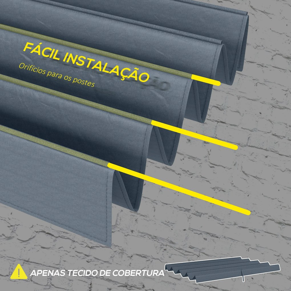 Cobertura para Pérgola Retrátil 286x245 cm Teto de Substituição para P