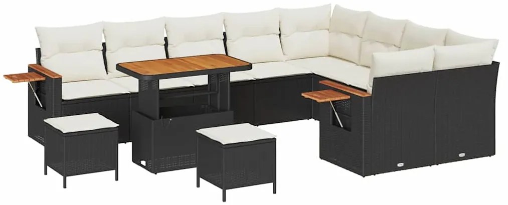 Conjunto de Sofás de Jardim vidaXL de 12 Peças com Almofadas Vime Poli