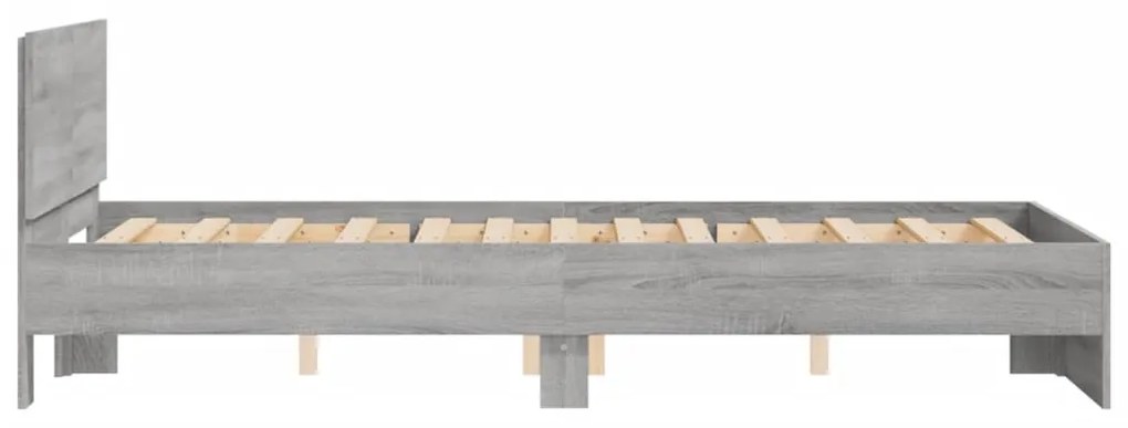 Estrutura de cama com cabeceira 120x190 cm cinzento sonoma