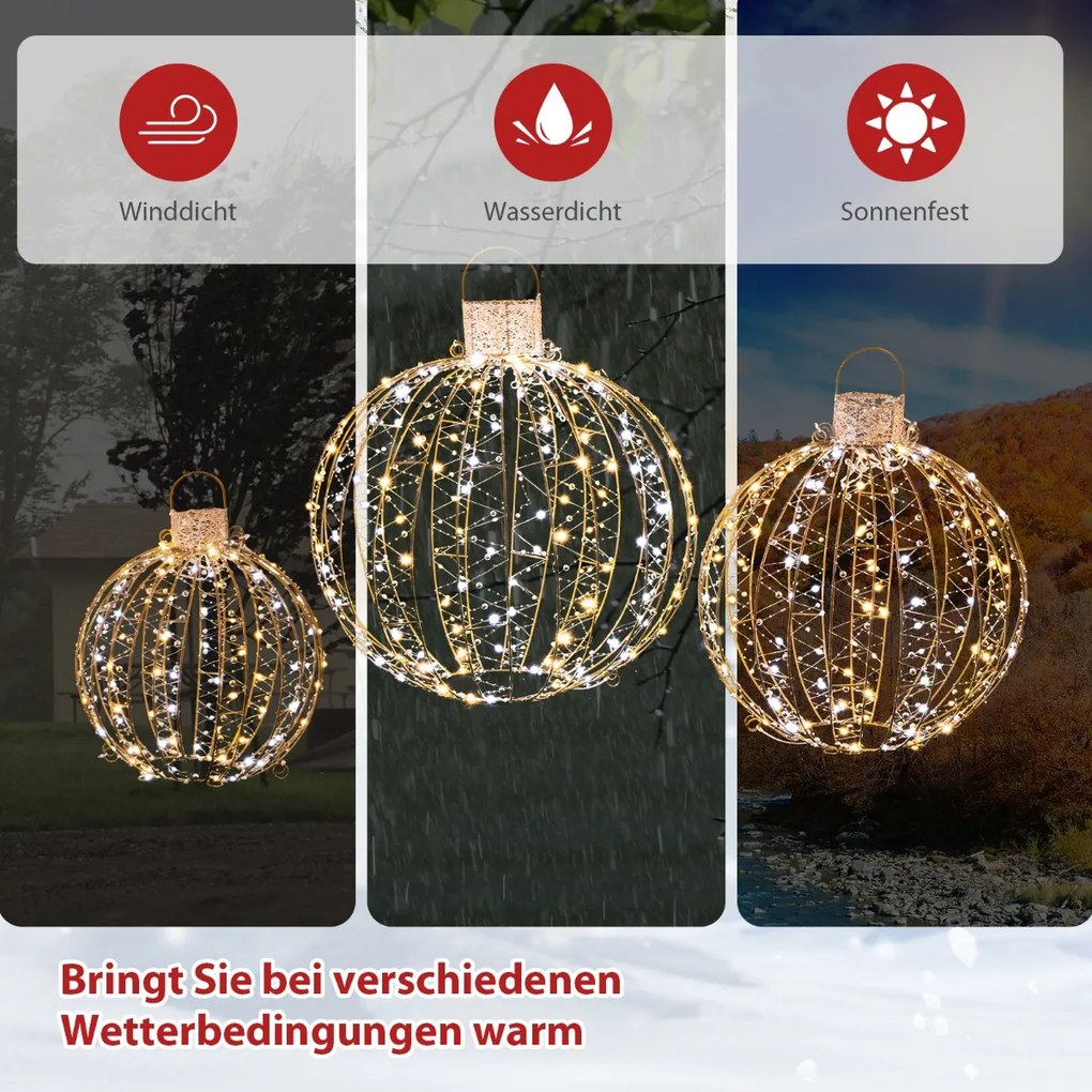 Conjunto de decorações de Natal para áreas externas, pré-iluminado, para cães, trenós e caixas de presente com 170 luzes LED quentes para pátio e quintal