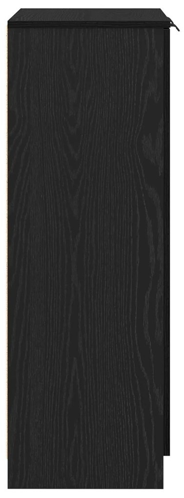 Armário de Sapatos vidaXL Preto Carvalho 59x35x100 cm Madeira Derivada