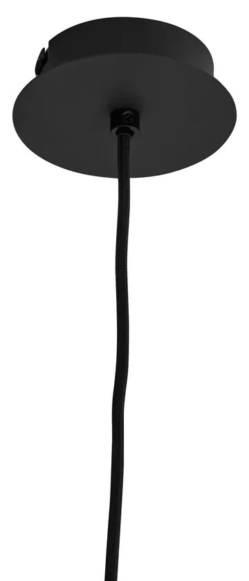 Candeeiro de suspensão Art Deco preto com vidro fumê - Vidro