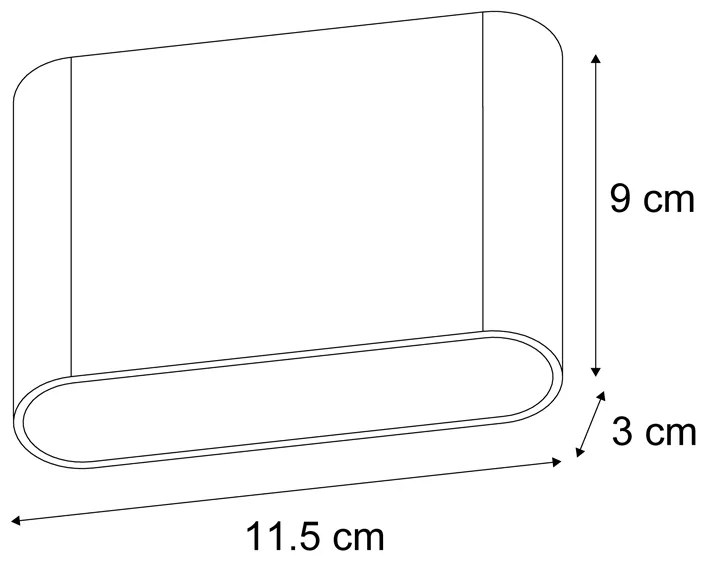 Candeeiro de parede exterior escandinavo impressão de madeira 11,5cm incl. LED IP65 - Batt Escandinavo