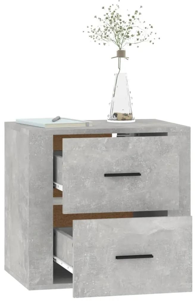 Mesa de cabeceira de parede 50x36x47 cm cinzento cimento