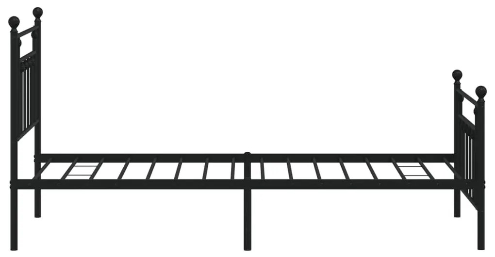 Estrutura de cama com cabeceira e pés 80x200 cm metal preto