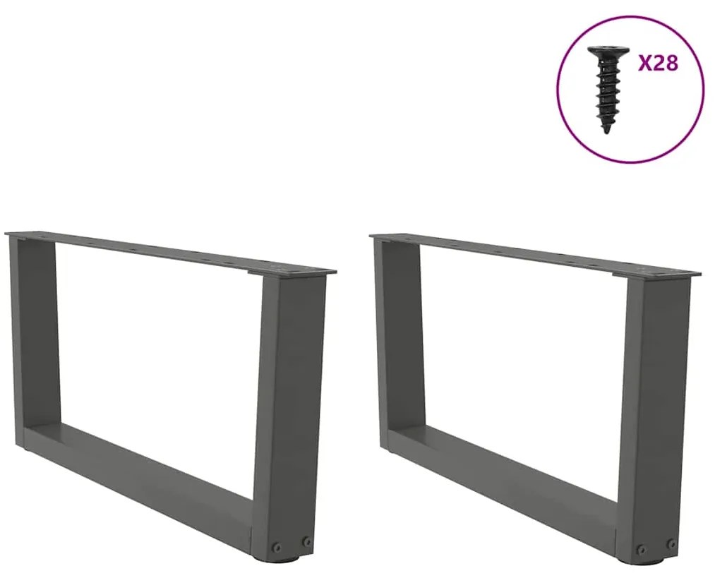 Pés para mesa de centro em V, 2 peças, antracite, 70x(30-31,3) cm, aço