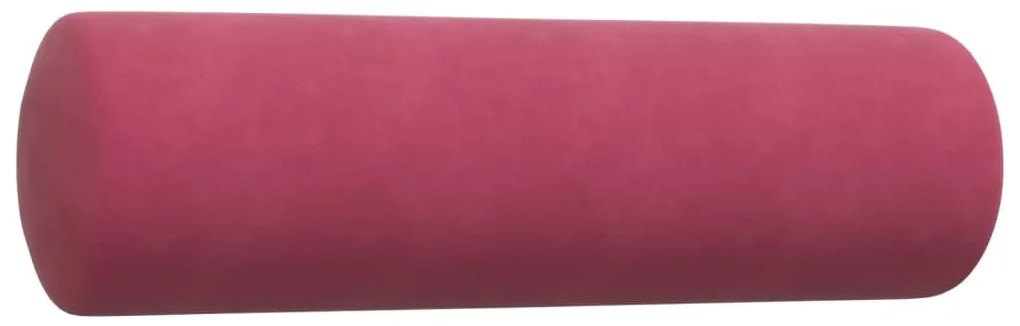 2pcs conjunto sofás c/ almofadões e rolos veludo vermelho tinto
