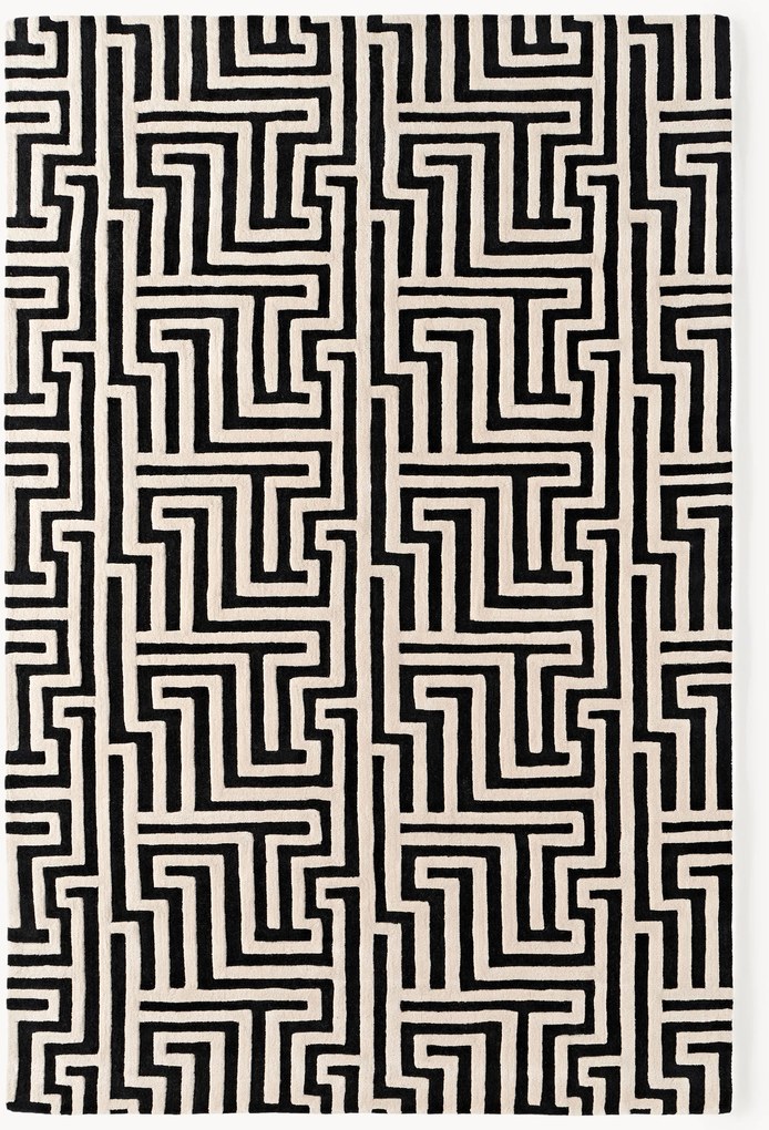 Tapete em lã artesanal com relevo Monty