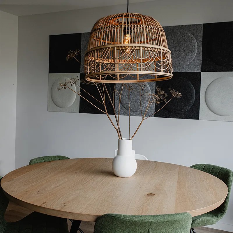 Candeeiro de suspensão oriental em vime 49 cm - Michelle