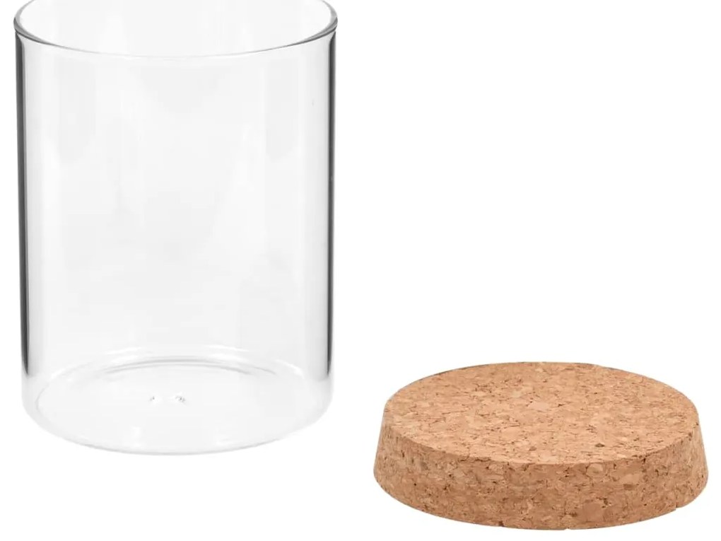 Frascos de vidro com tampas de cortiça 6 pcs 650 ml