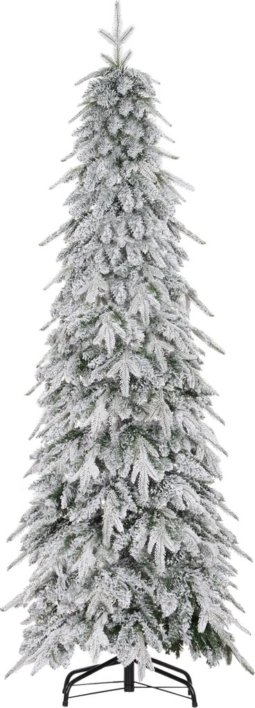 HOMCOM Árvore de Natal artificial 180 cm, parecendo real, com 600 ramos densos, neve artificial, abertura automática | Aosom Portugal